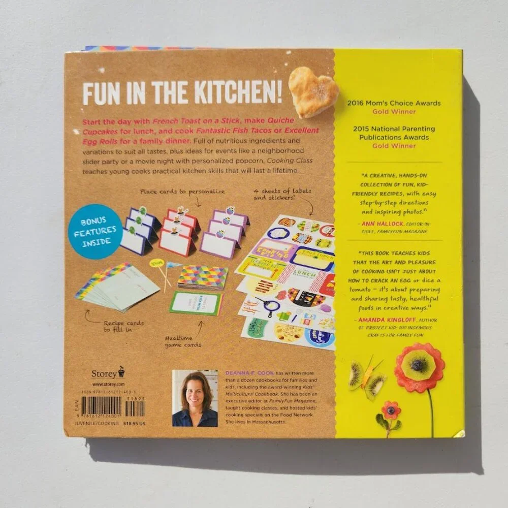 Cooking Class 57 Fun Recipes Kids Cookbook Book Recipe Cards Stickers